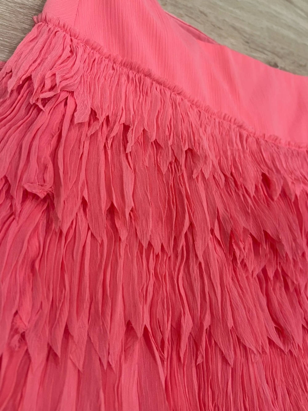 Ann Taylor Coral Fringe Mini Skirt - Picture 3 of 4